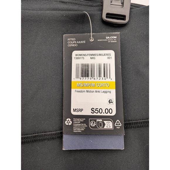 NWT Under Armour UA Motion Freedom Ankle Leggings in Black size Medium SHORT - Picture 5 of 8